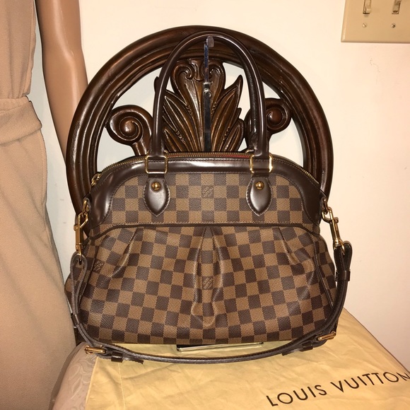 Louis Vuitton Trevi Handbag Damier PM Brown 2 Way Satchel Crossbody